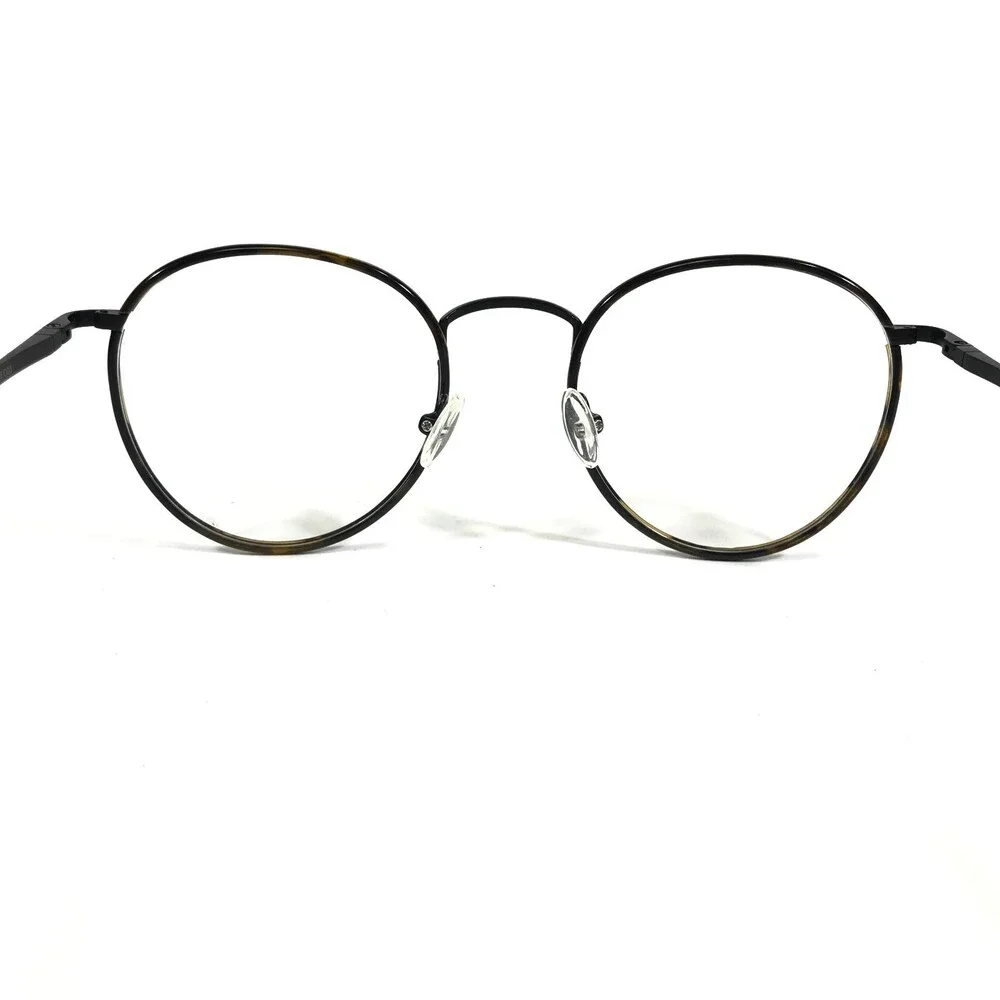 Iconik Eyeglasses Frames Siren C03 Black Brown Tortoise Round Wire Rim 50-20-145